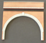 Narrow, low brick arch & separate parapet UNPAINTED